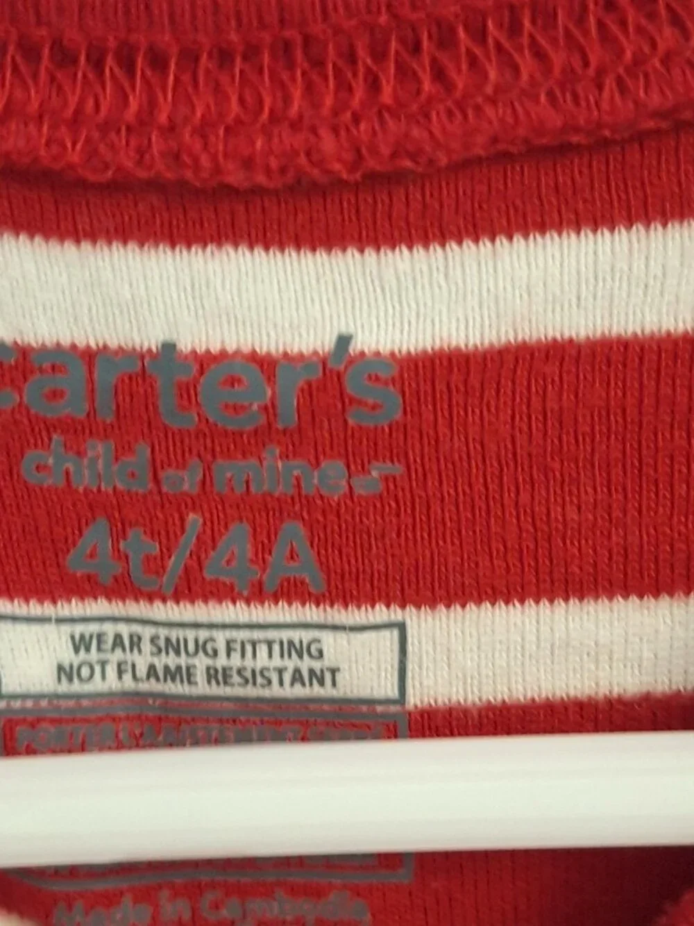 Santa red and white top 4T carter's